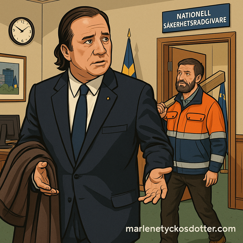 Statsministern i förvirrad Pulp Fiction-pose letar efter den nationella säkerhetsrådgivaren.