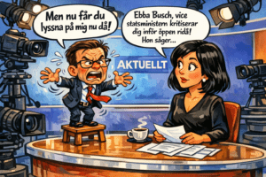 Statsministern blir irriterad när han får frågor om vice statsministern