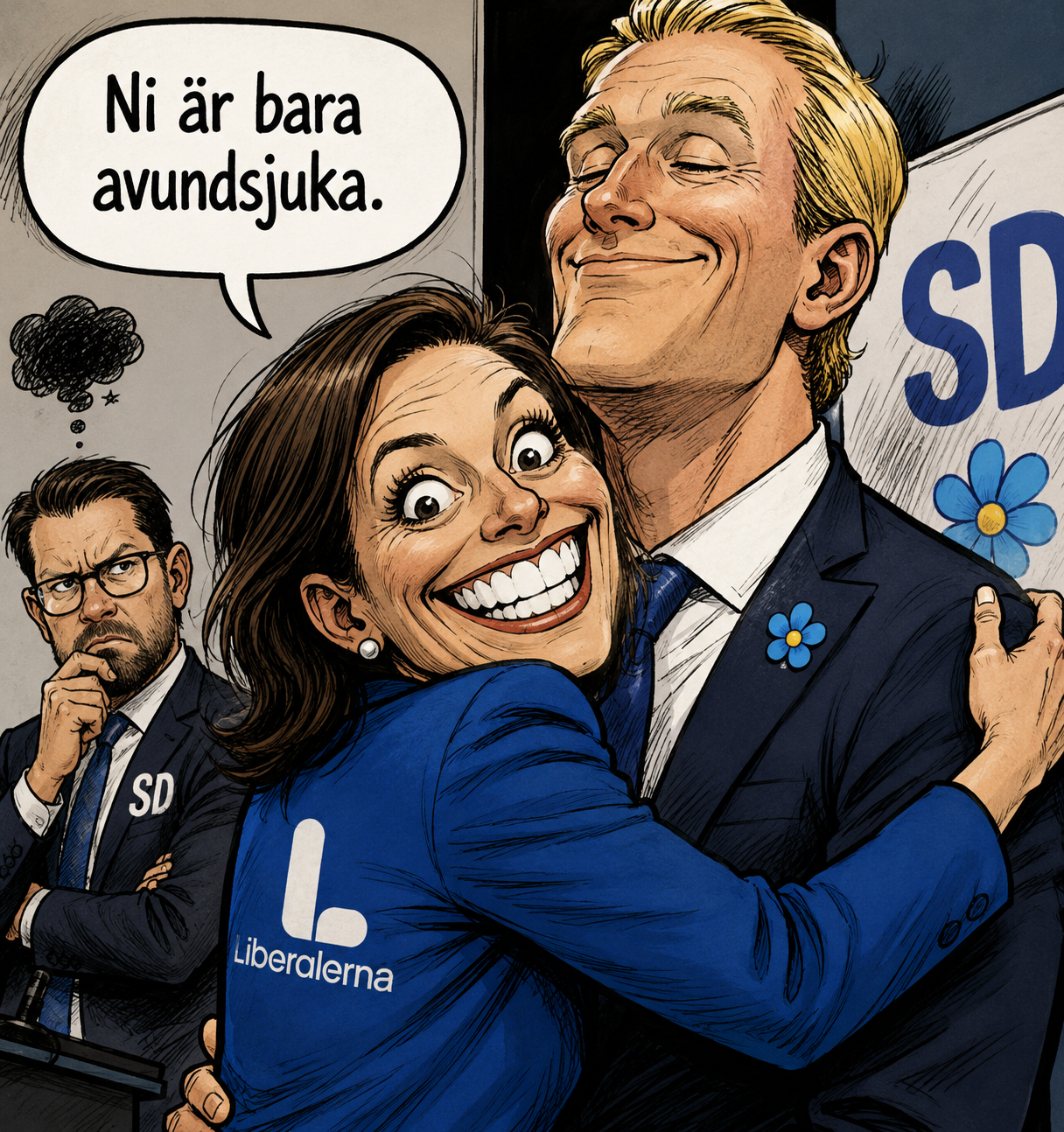 Champagne och kamelrygg, en hyllning till Liberalernas sorti