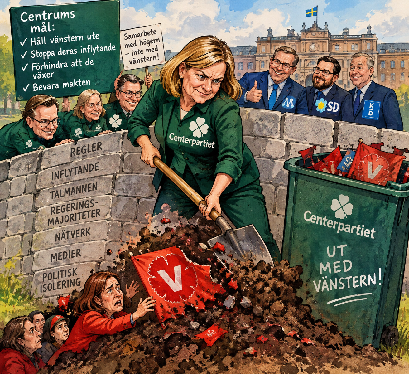 En satirisk bild på hur C avskyr V